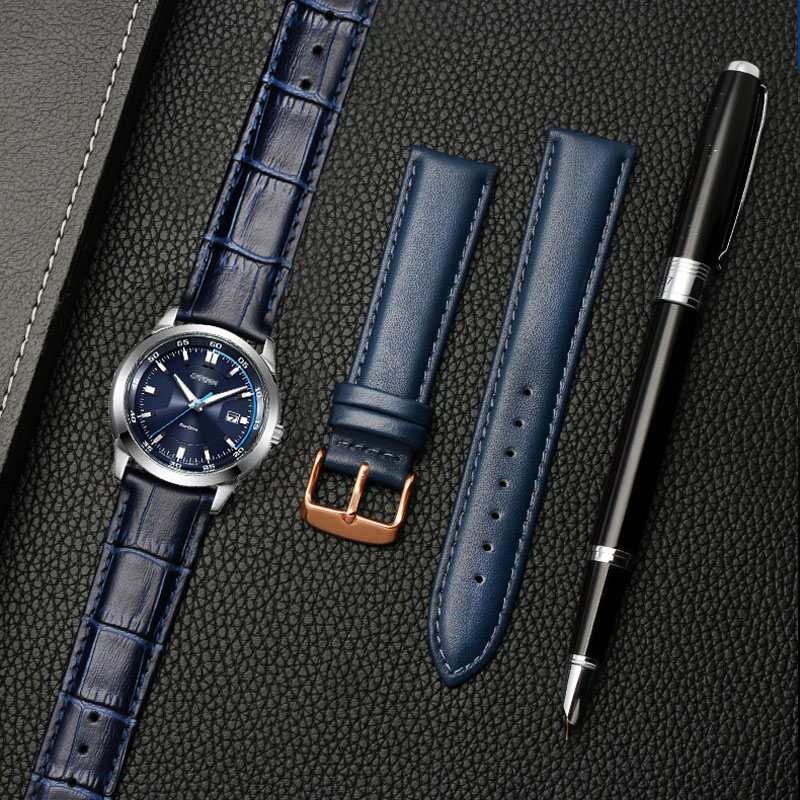 Genuine leather bracelet blue  - Cartier Watch Ballon Bleu review and price
